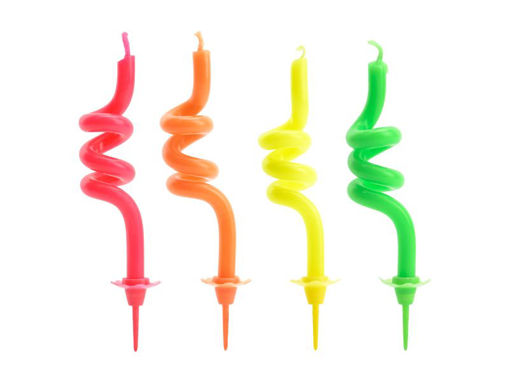 Picture of BIRTHDAY CANDLES CURL MIX - 4 PACK